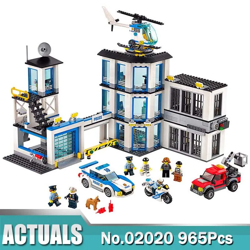 

City Series 02020 New Police Station Building Blocks Bricks Set Compatible with Lego 60141 Bringuedos for children DIY Toys