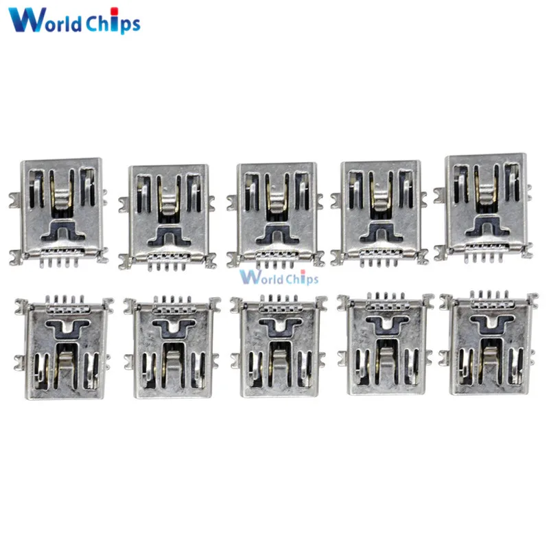 

100PCS Mini USB SMD 5 Pin Female Mini B Socket Connector Plug