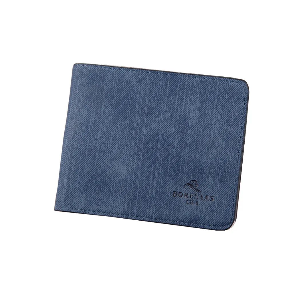Blue Maison fabre Холщовый кожаный кошелек мужской ретро короткий кошелек для кредитных карт мульти-карта маленький кошелек дикие сумки для мужчин - Цвет: Blue