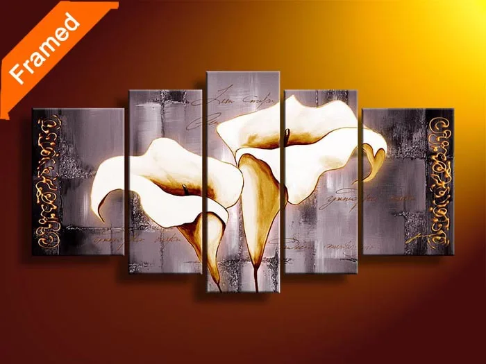 

Decoration wall pictures for kitchen room modern canvas oil painting framed flowers oil painting gift for friends