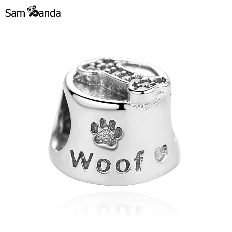 

Authentic 925 Sterling Silver Charm Beads Woof & Meow Charms Fit Pandora Bracelet & Bangles For Women DIY Fashion Jewelry Making