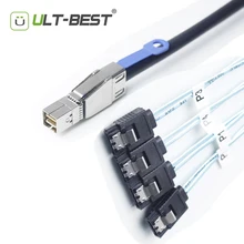 ULT-Best External Mini SAS HD SFF-8644 to 4 X SATA 7Pin 6Gbps Hard Disk data Storage server Raid Cable 1m