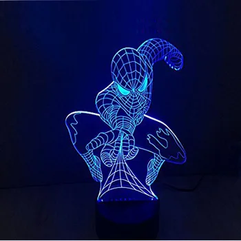 

Novelty 3D Night Lighting Superhero Iron Man Action Figure Multicolor LED Lamp Lampada Kid Toy Table Bedroom Bedside Light Gifts