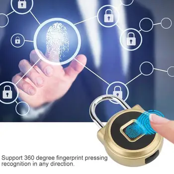 

Mini Metal Smart Electric Fingerprint Padlock with Battery for Bag Luggage Cabinet Drawer