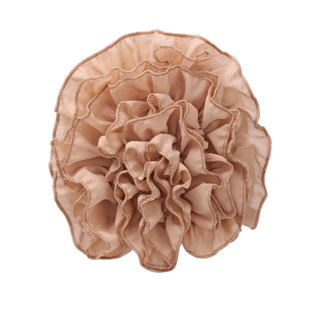 2019 Новый Для женщин цветок мусульманин рюшами Рак химиотерапия шляпа берет шарф Тюрбан, повязка на голову Кепки Повседневное хлопок шифон