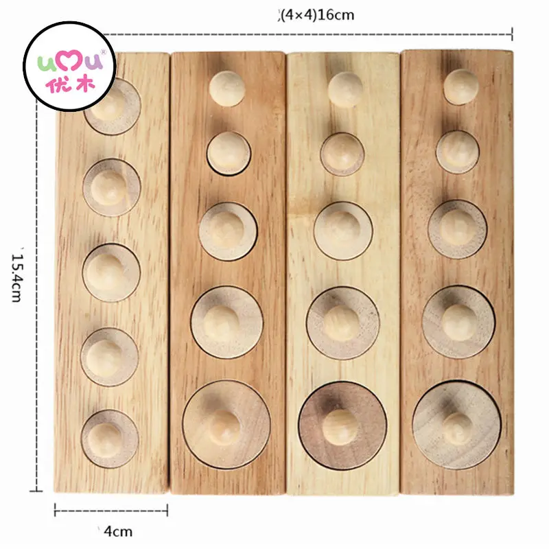 Wooden Montessori Toys For Children Early Educational Montessori Math Toy Knobbed Cylinder Montessori Materials UA2764H
