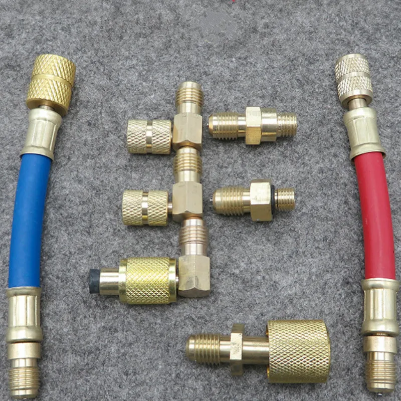 

8pcs Vehicle Air Fluoride Pipe Gongying Convert Connection Refrigerator Snow Type Refrigeration Addition Repair Tool Brish 1/4