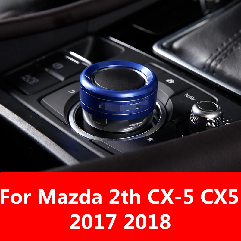 

Air Conditioning Button Knob Ring Cover Central control knob decoration For Mazda 2th CX-5 CX5 CX 5 2017 2018