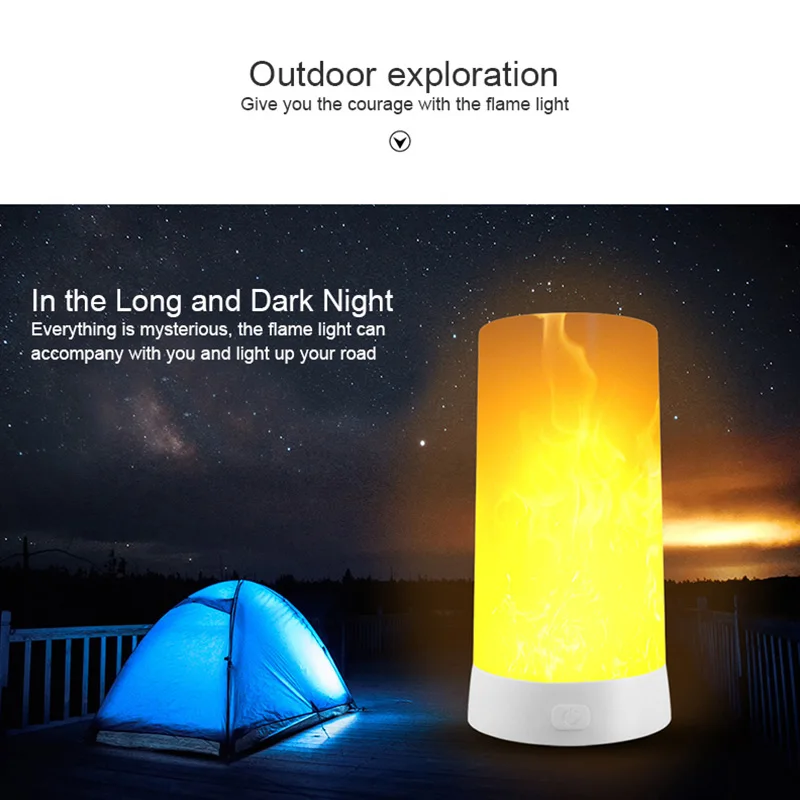  LED Flame Effect Fire Light Bulb USB charged Flickering Decorative Flame Atmosphere mood Lamp Artif - 33036961186
