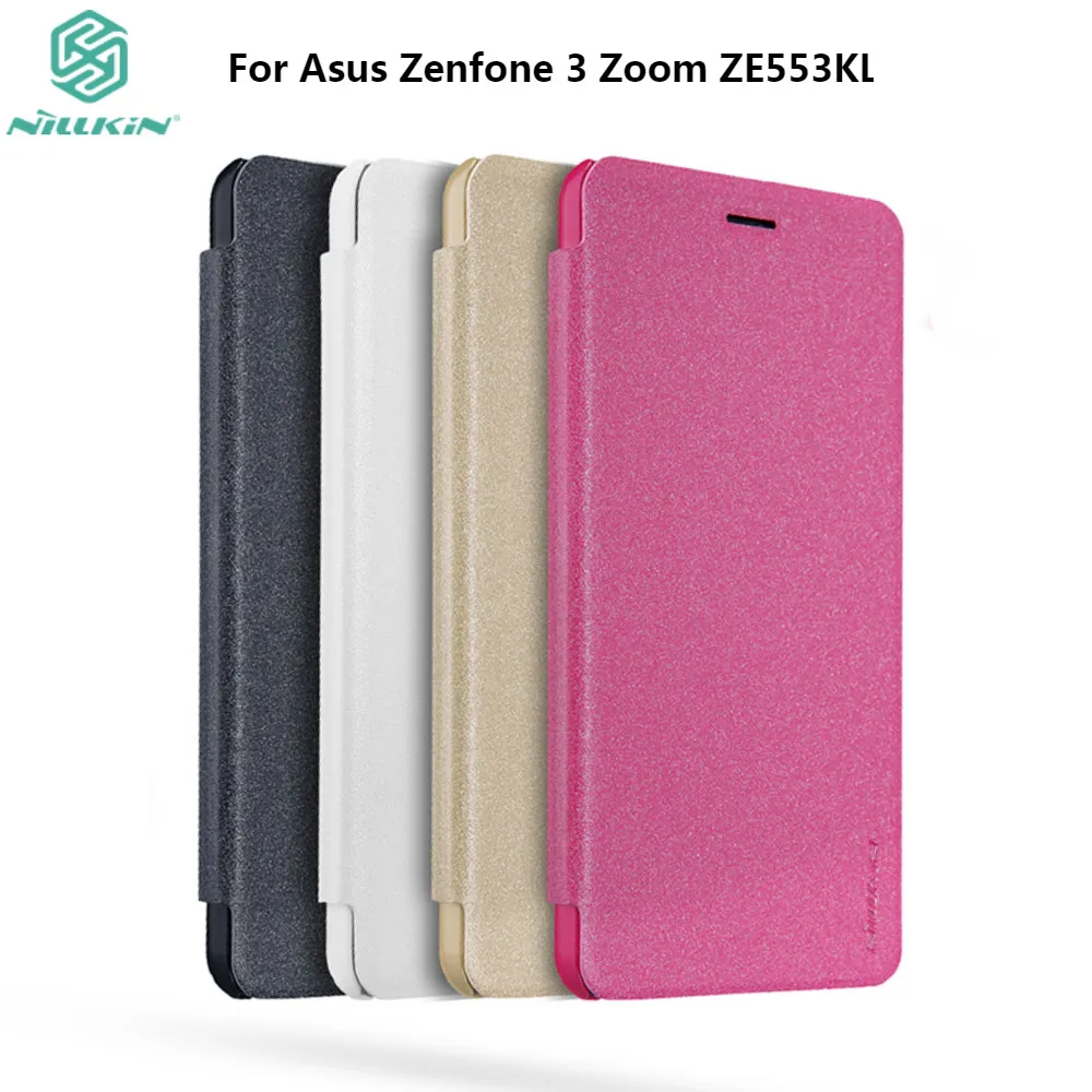 

Case For Asus Zenfone 3 Zoom ZE553KL 5.5 inch cover case NILLKIN Sparkle Super Thin Leather Case Flip Cover With Retailed Packag