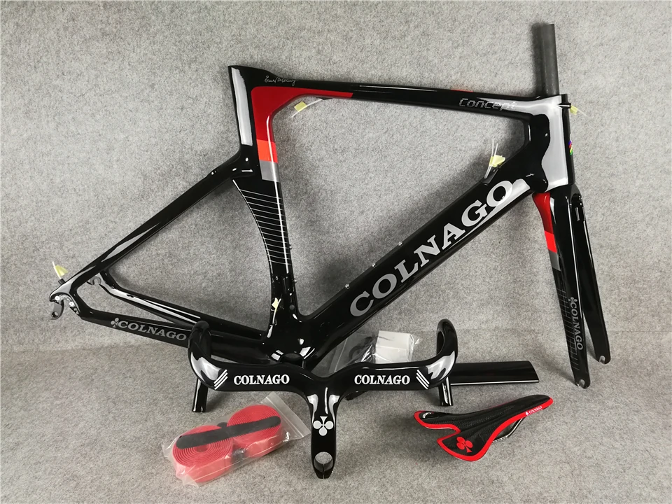 Красная карбоновая рама Colnago+ руль Colnago и красное седло Colnago DI2 карбоновая рама для велосипеда