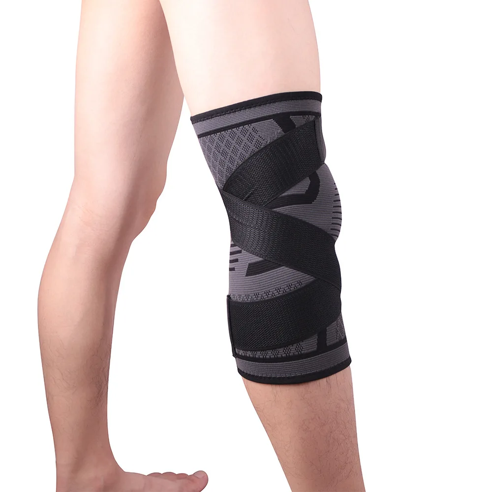 1 шт. двойного назначения 3D ткачество под давлением наколенники подтяжки ремень Съемный поддержка колена Фитнес Бег Спортивный коленный протектор