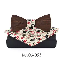 Модный деревянный джентльменский Карманный квадратный Брой воротник на пуговицах с гравировкой узор галстуки-бабочки ручной работы Вечерние деревянный галстук-бабочка костюм