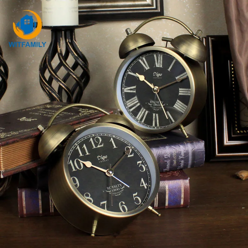

Fashion Round Metal Alarm Clock New 4 Inch Metal Bell Alarm Clock Creative Small Alarm Clock Bed Clock Student Gift