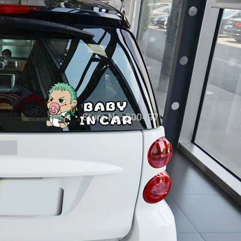 

10 x Newest Car-styling Car-covers Cartoon Zoro Baby in Car Stickers Decal for Toyota Chevrolet Volkswagen Mazda Tesla Kia Lada