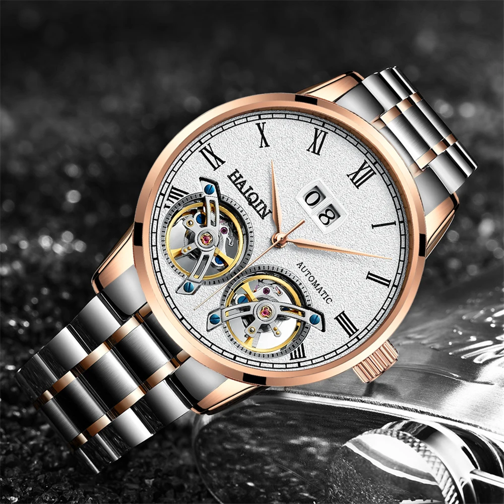 HAIQIN hombres Relojes Para hombre marca de lujo mecánico automático deporte Reloj hombres wirstwatch Tourbillon Reloj hombres 2018 - 5