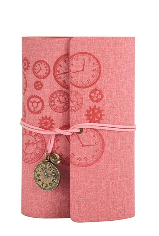 A6 винтажный ежедневник блокнот для путешествий 4 внутренние страницы пустая/сетка/крафт-бумага/линия Блокнот Журнал поставок - Цвет: Pink