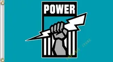 free shipping 3X5FT AFL Port Adelaide Power Flag Banner 100D Polyester flag diigital print custom flag
