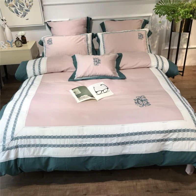 

Luxury Tencel Cotton Linen Leisure Time Bedding Set Embroidery Breath Duvet Cover Bed Sheet Pillowcase Queen King Size 4/6/7pcs