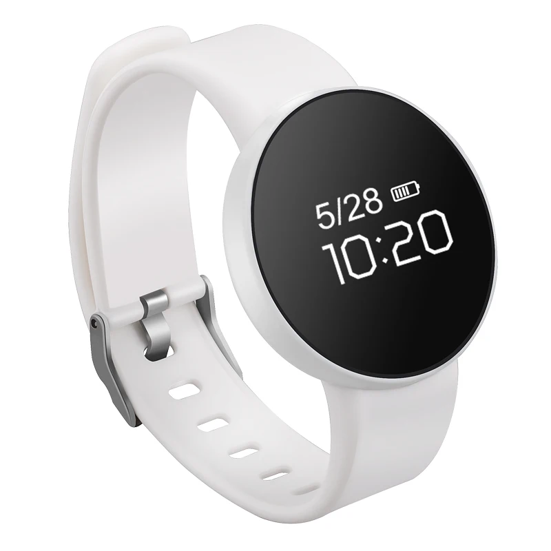 YEINDBOO смарт-браслет для мужчин OLED экран Bluetooth Женская мода Водонепроницаемый Электроника Спорт трекер сердечного ритма носимые устройства - Цвет: Белый