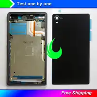 New Full housing For Sony Xperia Z2 L50w D6503 D6502 Middle LCD Frame Bezel+ Rear Glass Back Battery Cover+Side Buttons