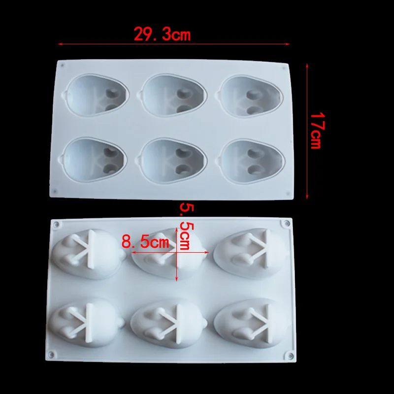 6 даже силиконовая форма в виде кролика DIY мусс торт плесень шоколадная форма для помадки