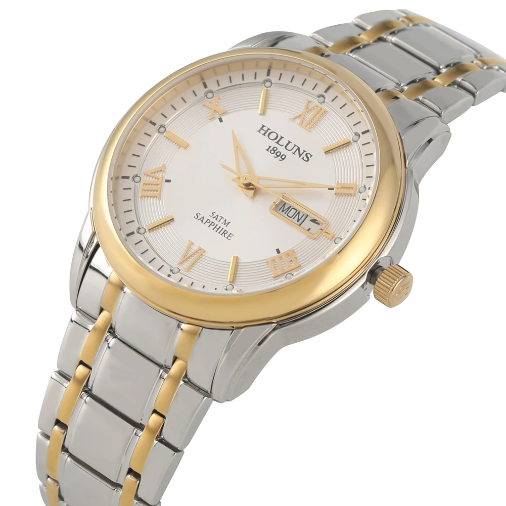 Relógio Masculino Automático Relógio Mecânico Clássico Esqueleto de Aço Inoxidável Numerais Romanos Ouro Dial Relógio de Pulso - Image 6