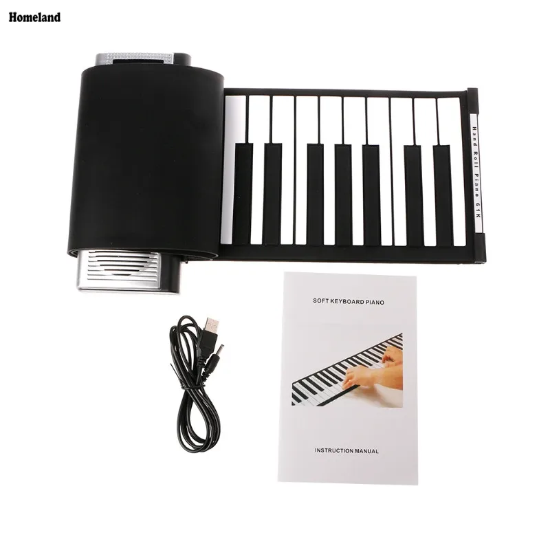 

Portable Roll-Up 61 MIDI Soft Silicone Keys Flexible Electronic Piano Music Keyboard New free shipping
