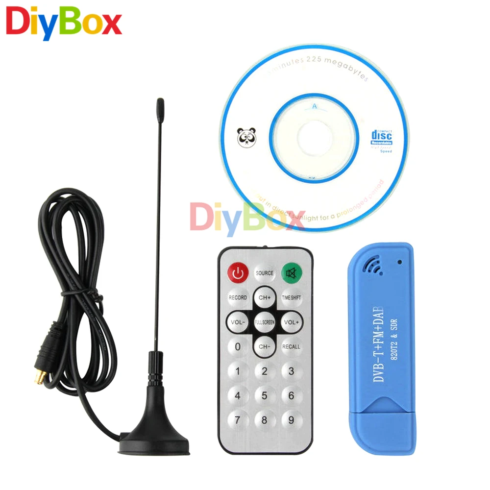 

USB 2.0 DVB-T/DVBT Tuner Receiver Antenna+dongle DAB+FM+SDR RTL2832U+R820T2 Digital TV Receiver Stick