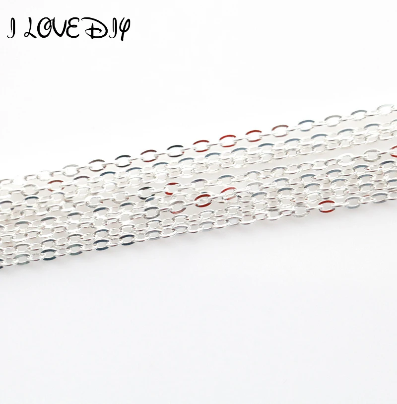 

Free Shipping 5m/lot Silver Plated Cable Open Link Chain Findings for Necklace Bracelets Jewelry Making