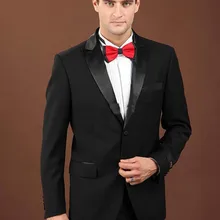 Лучшие продажи/Различные стили заднее отверстие две кнопки черный смокинг жениха Угловые атласные с отворотом лучшие мужские для шаферов мужские свадебные костюмы