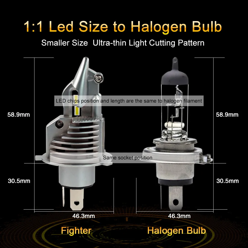 H4 светодиодный лампы 6000 K индивидуальные CSP чипы 10000Lm 70 W Противотуманные фары Tubor светодиодная фара мотоциклетные lampadine 12 V лампы
