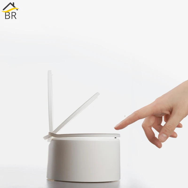 

BR 3L Desktop Trash Can Plastic Dustbin Sealable Bucket Garbage Cans Zero Waste Trash Can for Kitchen Washable Garbage Bin