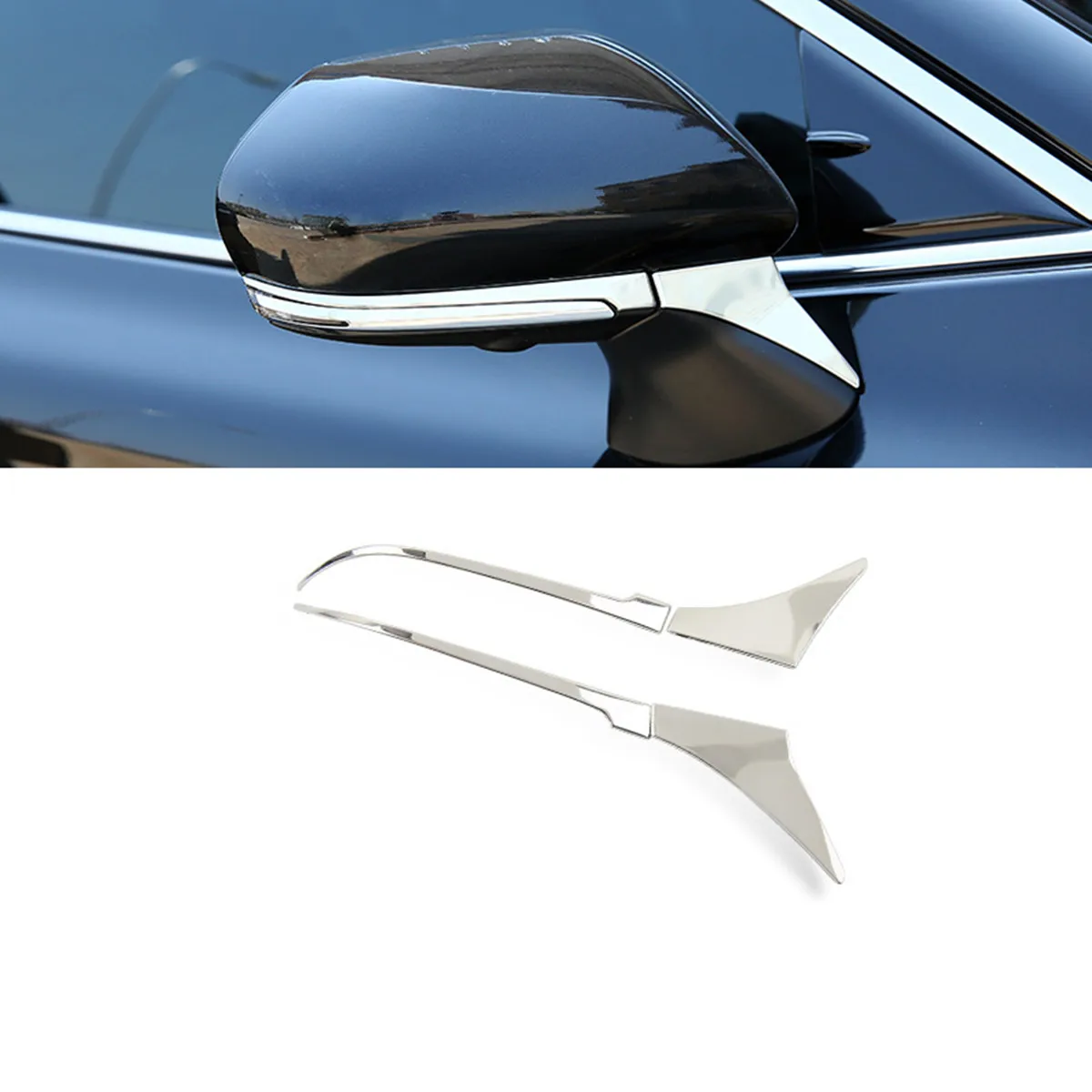 

For Toyota Camry 2018 2019 8th XV70 Rearview Mirror Decorative Strip Stainless Steel Material Accessories