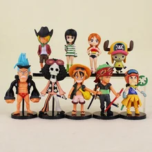 2017 Hot 9pcs lot One Piece luffy Joba s Adventure PVC Action Figure Model Doll font