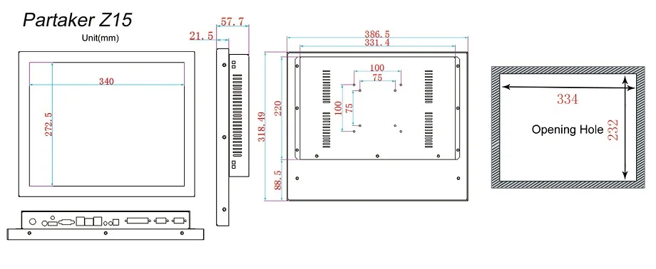 Панель ПК промышленный 17 дюймов Сделано в Китае 5 провода резистивный сенсорный экран Core I5 3317u все в одном компьютере