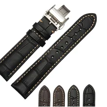Аксессуары для часов 18 мм 19 мм 20 мм 21 мм 22 мм новые черные туфли высокого качества Пояса из натуральной кожи ремень Сталь Пряжка наручные часы Группа