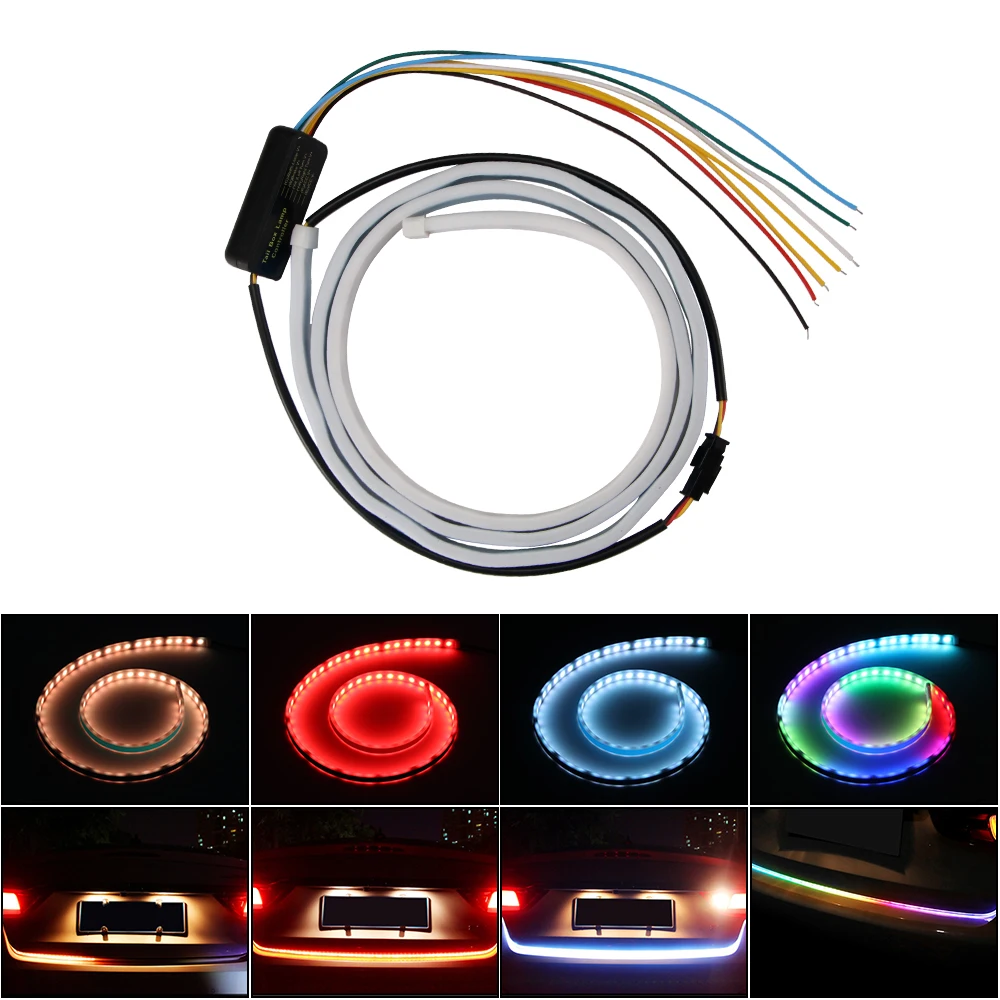 Flexible LED Strip Light Brake Trunk Tail Lights RGB Red Yellow White
