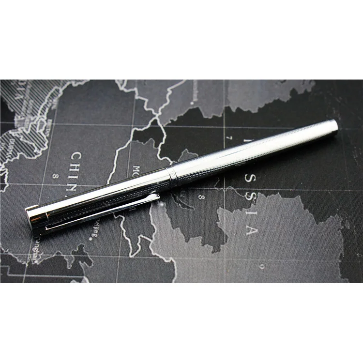 Jinhao 126 Высококачественная Черная Серебристая Ручка-роллер 0,7 мм черные чернила, заправка металлической шариковой ручкой для студентов, школьные принадлежности - Цвет: silver