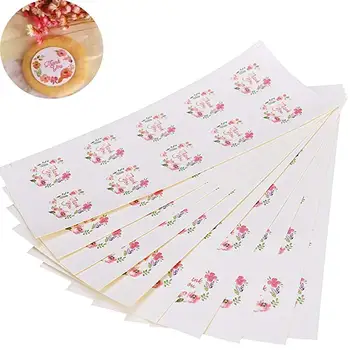 

300pcs flower round thank you label stickers Seals Labels For Gifts student stationery supply stickers scrapbooking