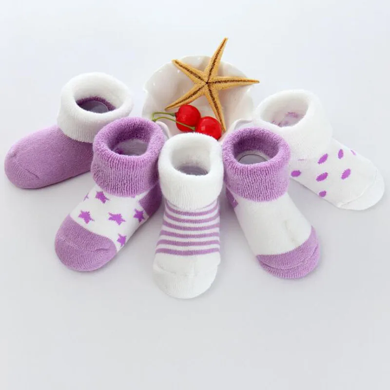 5Pair New warm baby toddler socks cartoon cotton autumn and winter baby foot socks