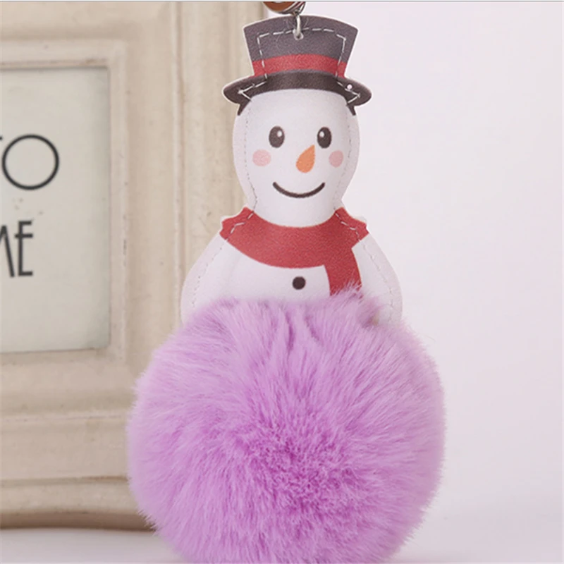 Новые Горячие Имитация меха кролика брелок сумка автомобилей телефон брелоки снеговик прелести кулон брелки модные рождественские