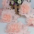 Французская сетчатая Свадебная кружевная ткань для платья для девочек, сделай сам ткань с кружевной вышивкой для штор, 3D пэчворк Tecido, ширина 130 см