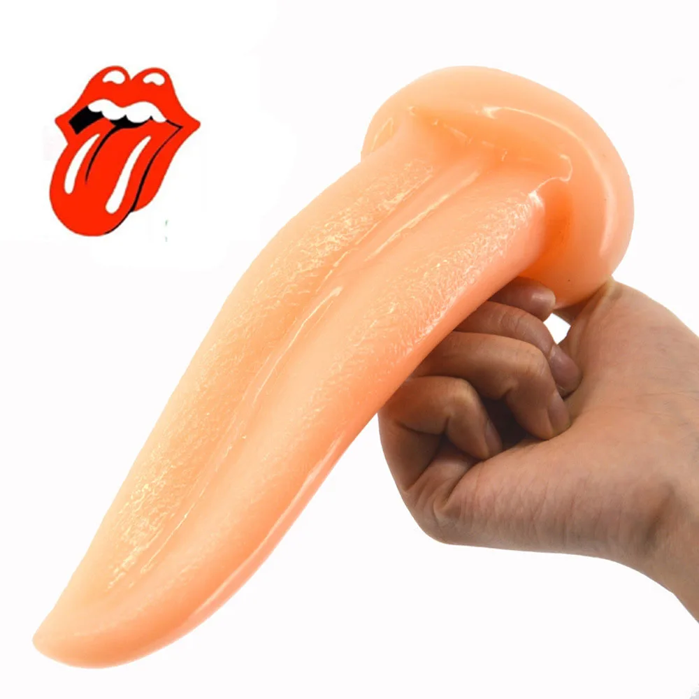 Realistic Tongue Dildo Licking Toy Big Anal Plug Vagina