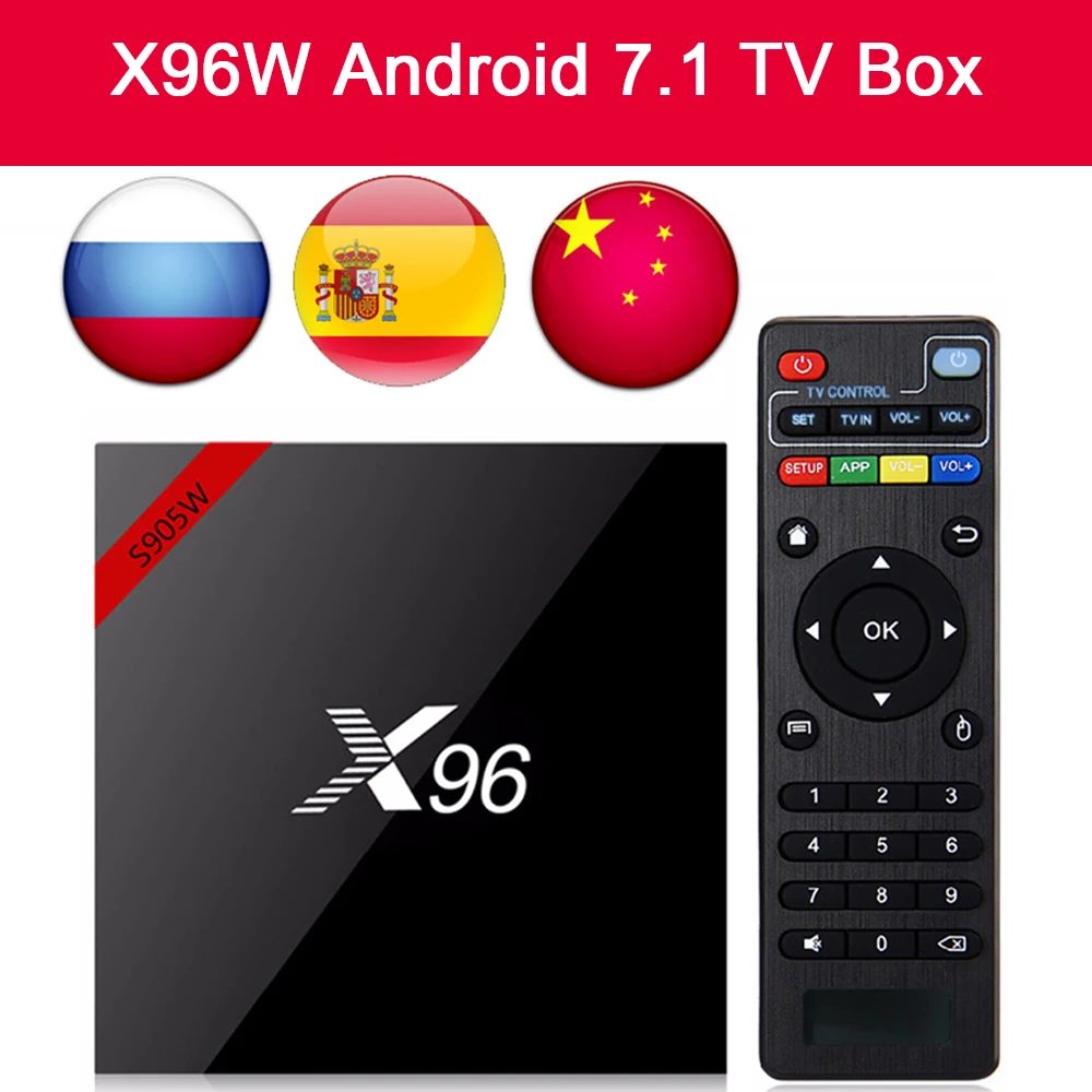 

Hot Sale X96 X96W Android 7.1 TV Box Bluetooth 4.0 Smart Android Box Amlogic S905W 1G/8G 2G/16G 2.4GHz WiFi HD Quad Core 4K Box