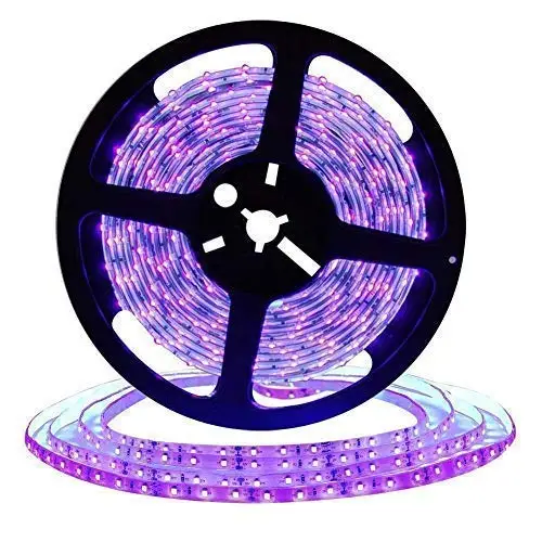 Высокое светодиодный 16.4ft LED ультрафиолетовый свет полосы, SMD 5050 12 в гибкие Blacklight светильники с 300 единиц УФ лампы бусины