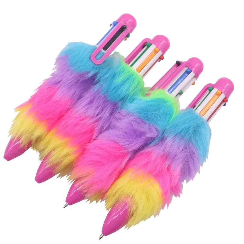 

20 Pcs Plush Pen Six-Color Ballpoint Pen Creative Student Stationery Office Gift Writing Pen,Pen Color Colorful Multicolor Wri