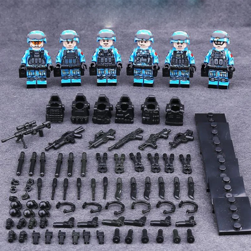 

military China navy special forces brickmania figures building block ww2 dragon Commando team minifigs gun weapons bricks toys