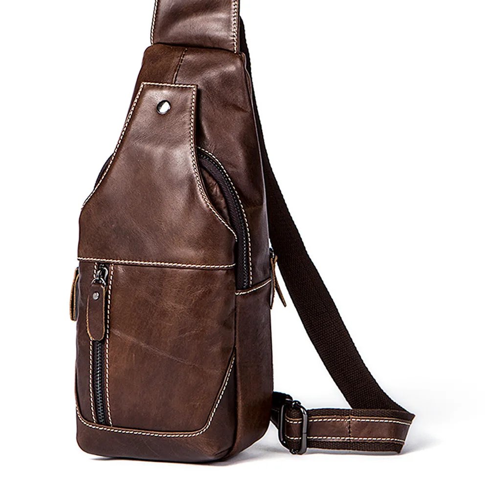 

Genuine Leather Men Messenger Bag Casual Crossbody Bag Fashion Men's Handbag men chest bag Male Shoulder Bag Travel New Handbags