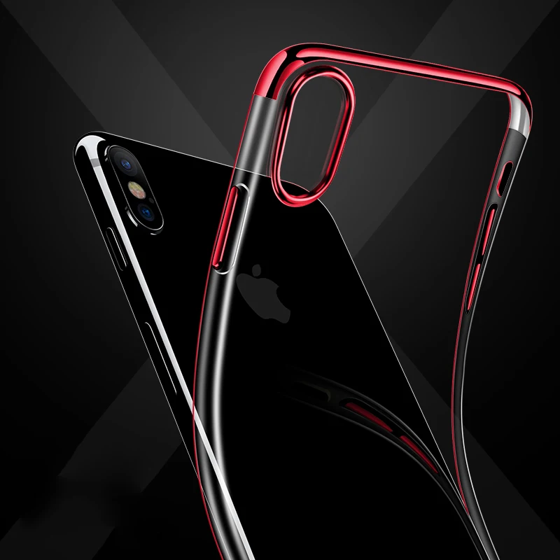 

RHOADA For Apple iPhone X Case Silicon Soft Back Cover 6 6s 7 8 Plus Transparent Luxury Shockproof Mobile Phone Cases Slim 10